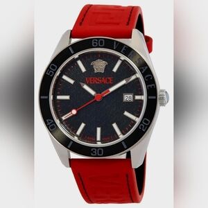 Versace V-Dome Quartz Black Dial Men's Watch VE8E00124